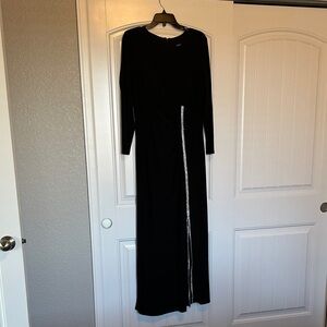 MSK Black Long Sleeve Dress with Silver Detail